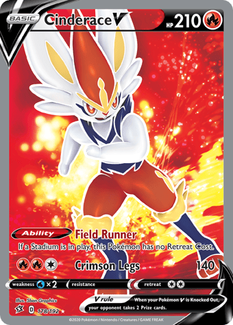 Cinderace V Rebel Clash Pokemon Card