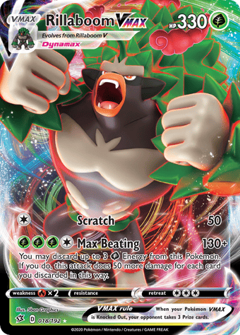 Rillaboom VMAX Rebel Clash Pokemon Card