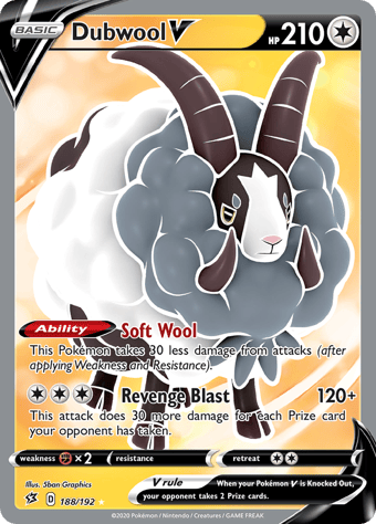 Dubwool V Rebel Clash Pokemon Card