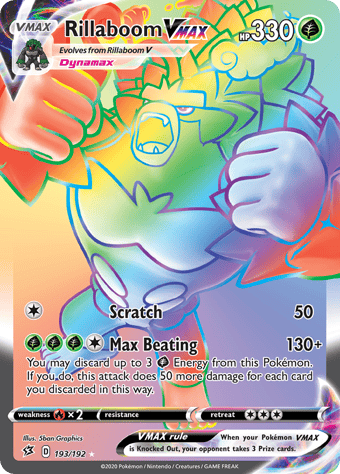 Rillaboom VMAX Rebel Clash Pokemon Card
