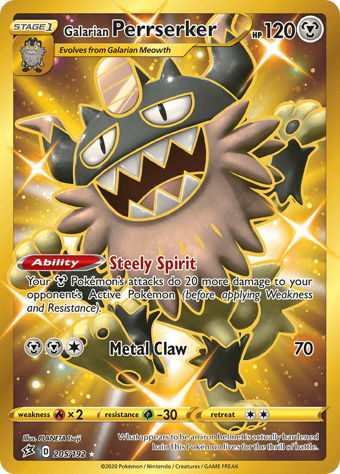 Galarian Perrserker Rebel Clash Pokemon Card