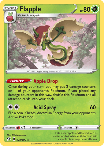 Flapple Rebel Clash Pokemon Card