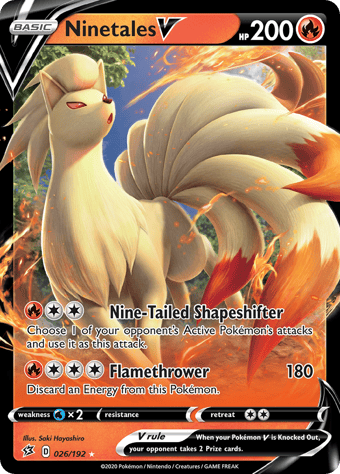 Ninetales V Rebel Clash Pokemon Card