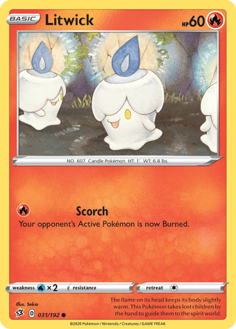 Litwick Rebel Clash Pokemon Card