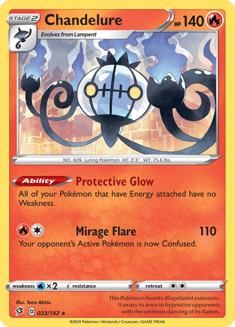 Chandelure Rebel Clash Pokemon Card