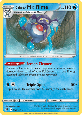 Galarian Mr. Rime Rebel Clash Pokemon Card