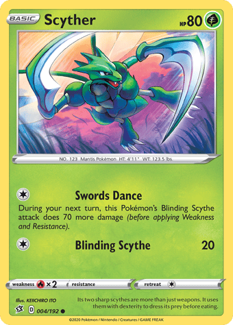 Scyther Rebel Clash Pokemon Card