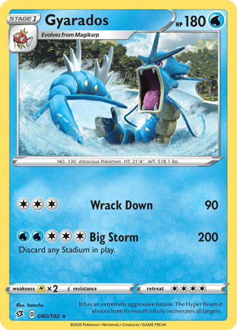 Gyarados Rebel Clash Pokemon Card