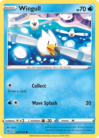 Wingull Rebel Clash Pokemon Card