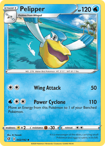 Pelipper Rebel Clash Pokemon Card