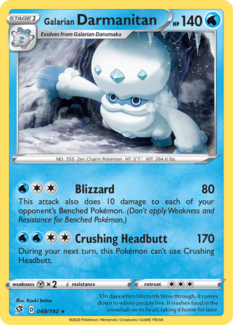 Galarian Darmanitan Rebel Clash Pokemon Card