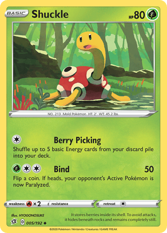 Shuckle Rebel Clash Pokemon Card