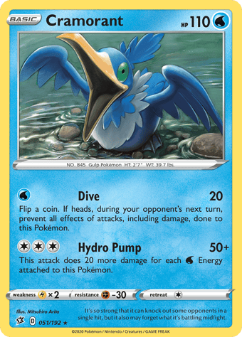 Cramorant Rebel Clash Pokemon Card