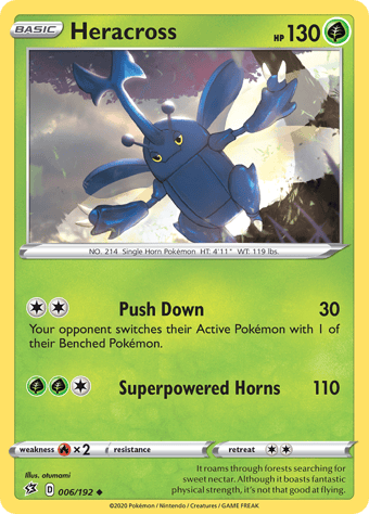 Heracross Rebel Clash Pokemon Card