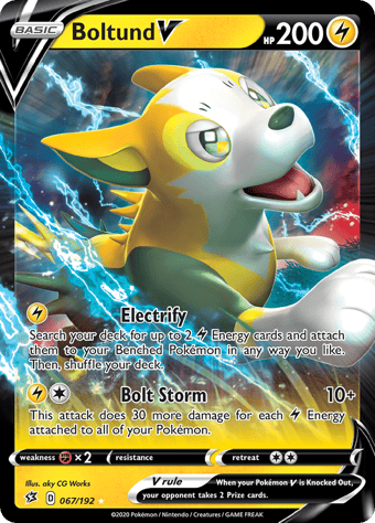 Boltund V Rebel Clash Pokemon Card