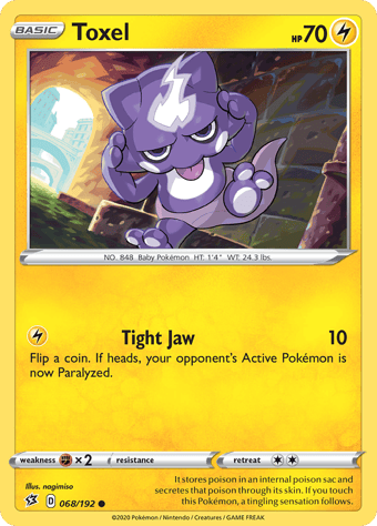 Toxel Rebel Clash Pokemon Card