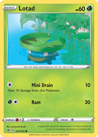 Lotad Rebel Clash Pokemon Card