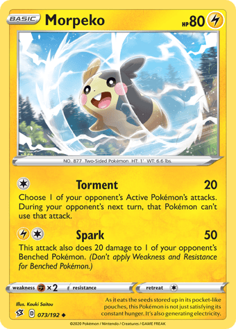 Morpeko Rebel Clash Pokemon Card