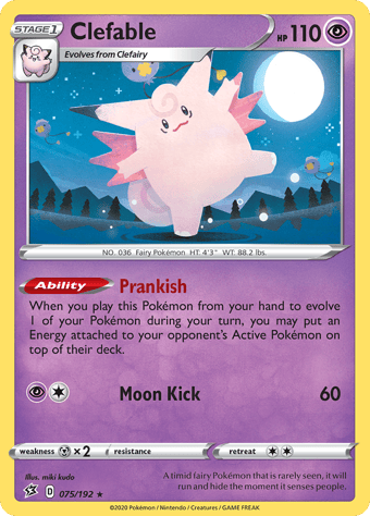 Clefable Rebel Clash Pokemon Card