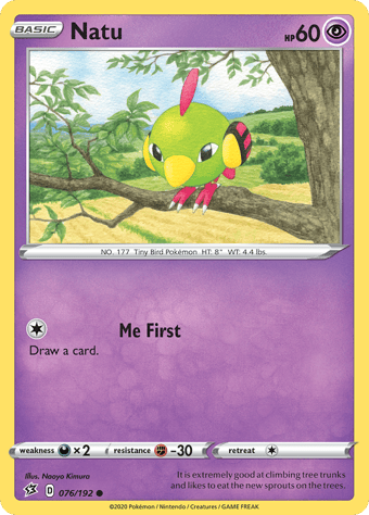 Natu Rebel Clash Pokemon Card