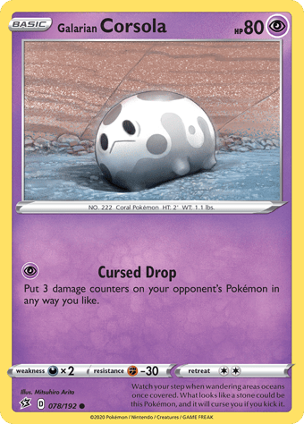 Galarian Corsola Rebel Clash Pokemon Card