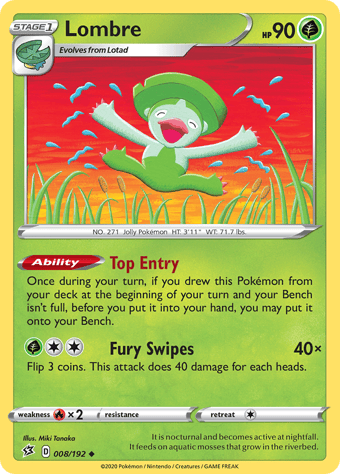 Lombre Rebel Clash Pokemon Card