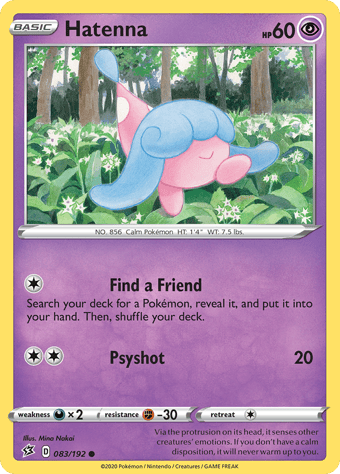 Hatenna Rebel Clash Pokemon Card