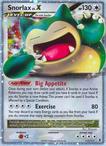 Snorlax Rising Rivals Pokemon Card