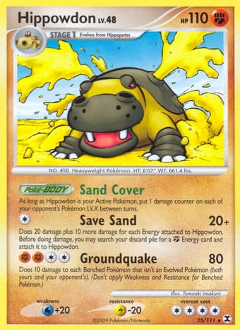 Hippowdon Rising Rivals Pokemon Card