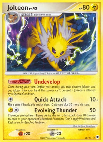 Jolteon Rising Rivals Pokemon Card