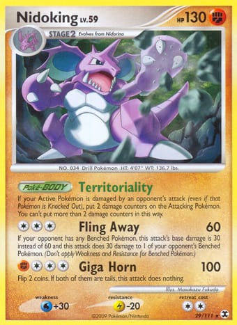 Nidoking Rising Rivals Pokemon Card