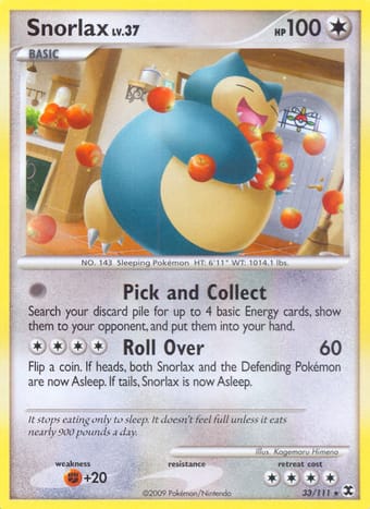 Snorlax Rising Rivals Pokemon Card