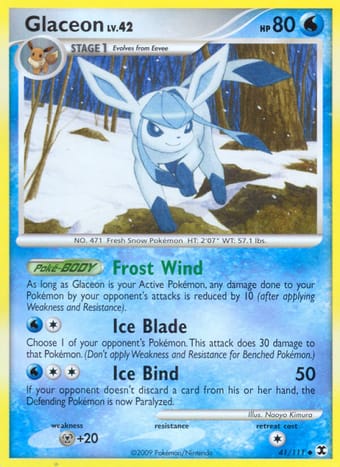 Glaceon Rising Rivals Pokemon Card