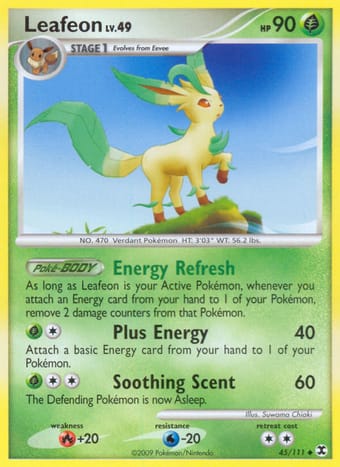 Leafeon Rising Rivals Pokemon Card