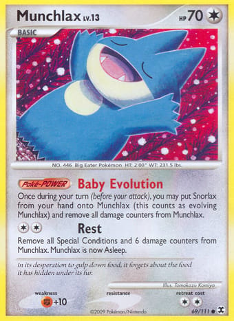 Munchlax Rising Rivals Pokemon Card