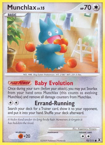 Munchlax Rising Rivals Pokemon Card