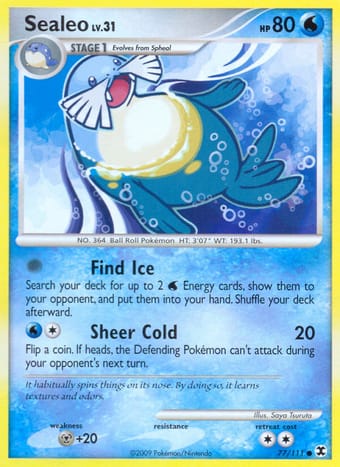 Sealeo Rising Rivals Pokemon Card