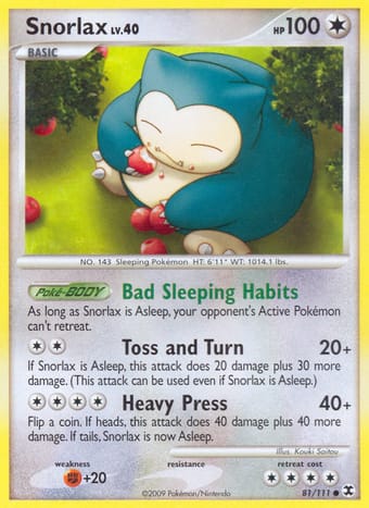 Snorlax Rising Rivals Pokemon Card