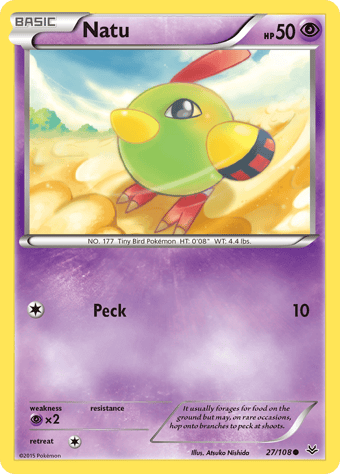 Natu Roaring Skies Pokemon Card