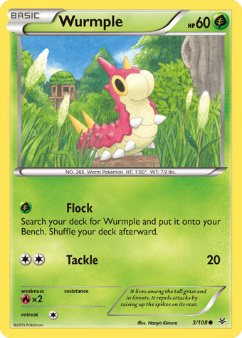 Wurmple Roaring Skies Pokemon Card