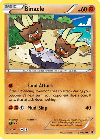 Binacle Roaring Skies Pokemon Card