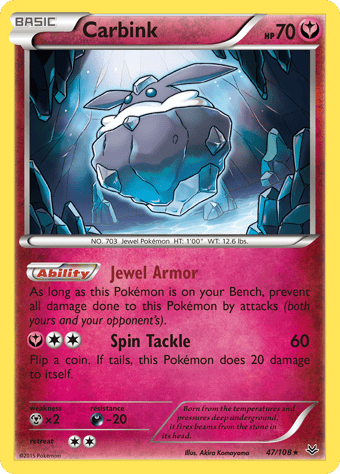 Carbink Roaring Skies Pokemon Card