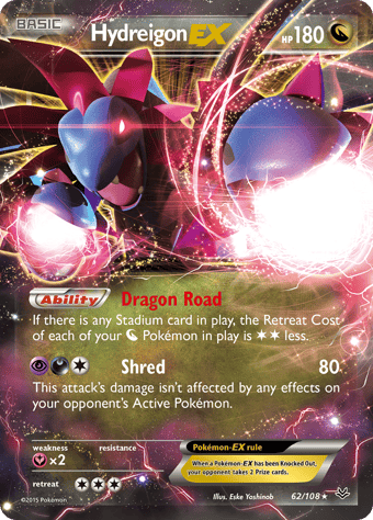 Hydreigon-EX Roaring Skies Pokemon Card