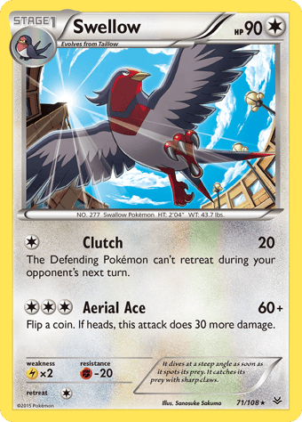 Swellow Roaring Skies Pokemon Card