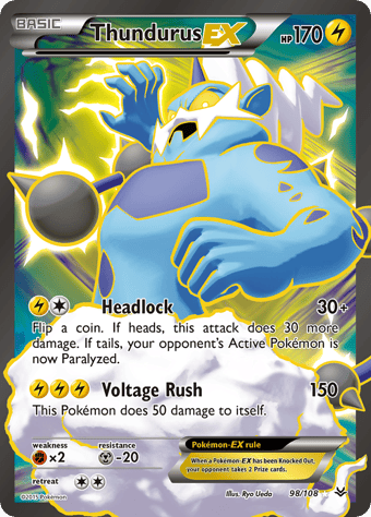 Thundurus-EX Roaring Skies Pokemon Card