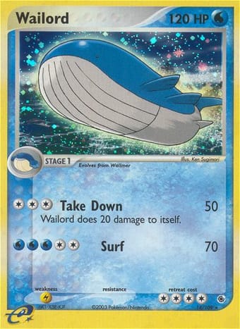 Wailord EX Ruby & Sapphire Pokemon Card