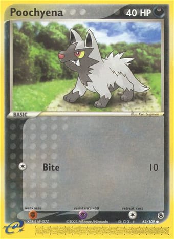 Poochyena EX Ruby & Sapphire Pokemon Card