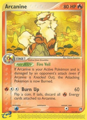 Arcanine EX Sandstorm Pokemon Card