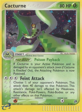 Cacturne EX Sandstorm Pokemon Card