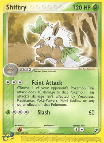 Shiftry EX Sandstorm Pokemon Card